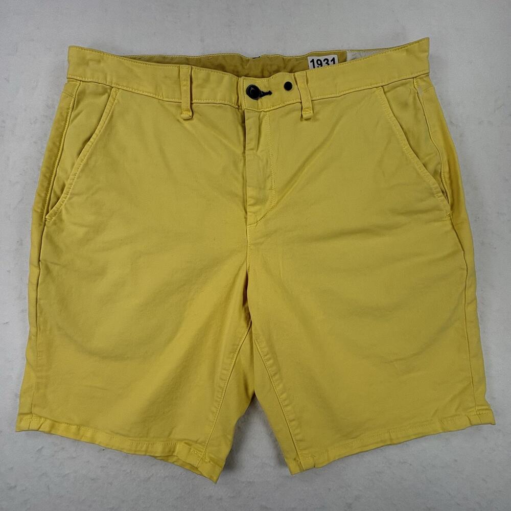 Rag & Bone Chino Shorts Mens 33 Yellow Stretch 8 Inseam Casual Summer Canvas